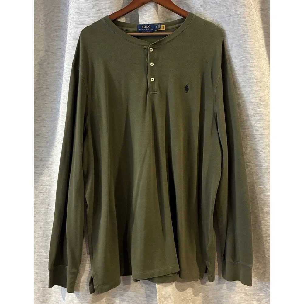 Polo Ralph Lauren Rugby Long Sleeve Men XXL Pullover Sweater‎ 1/4 Button